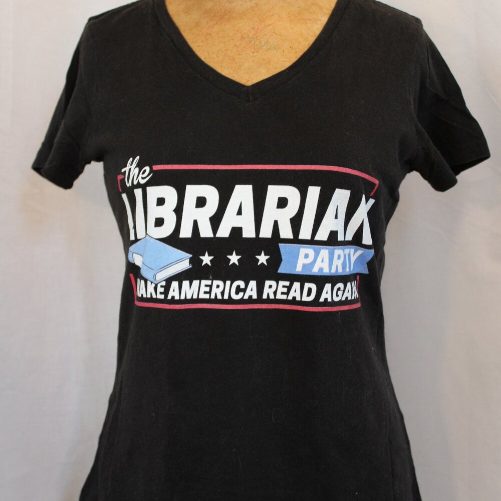 The Librarian Party: Make America Read Again V-Neck T-shirt